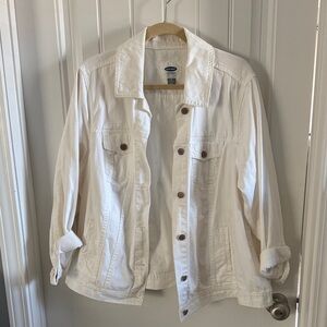 Old Navy Cream Denim Jacket with Button Accents